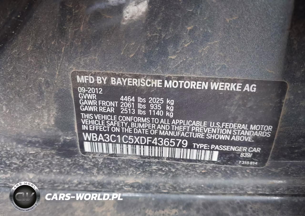 2013 BMW 328I VIN:WBA3C1C5XDF436579 - 9