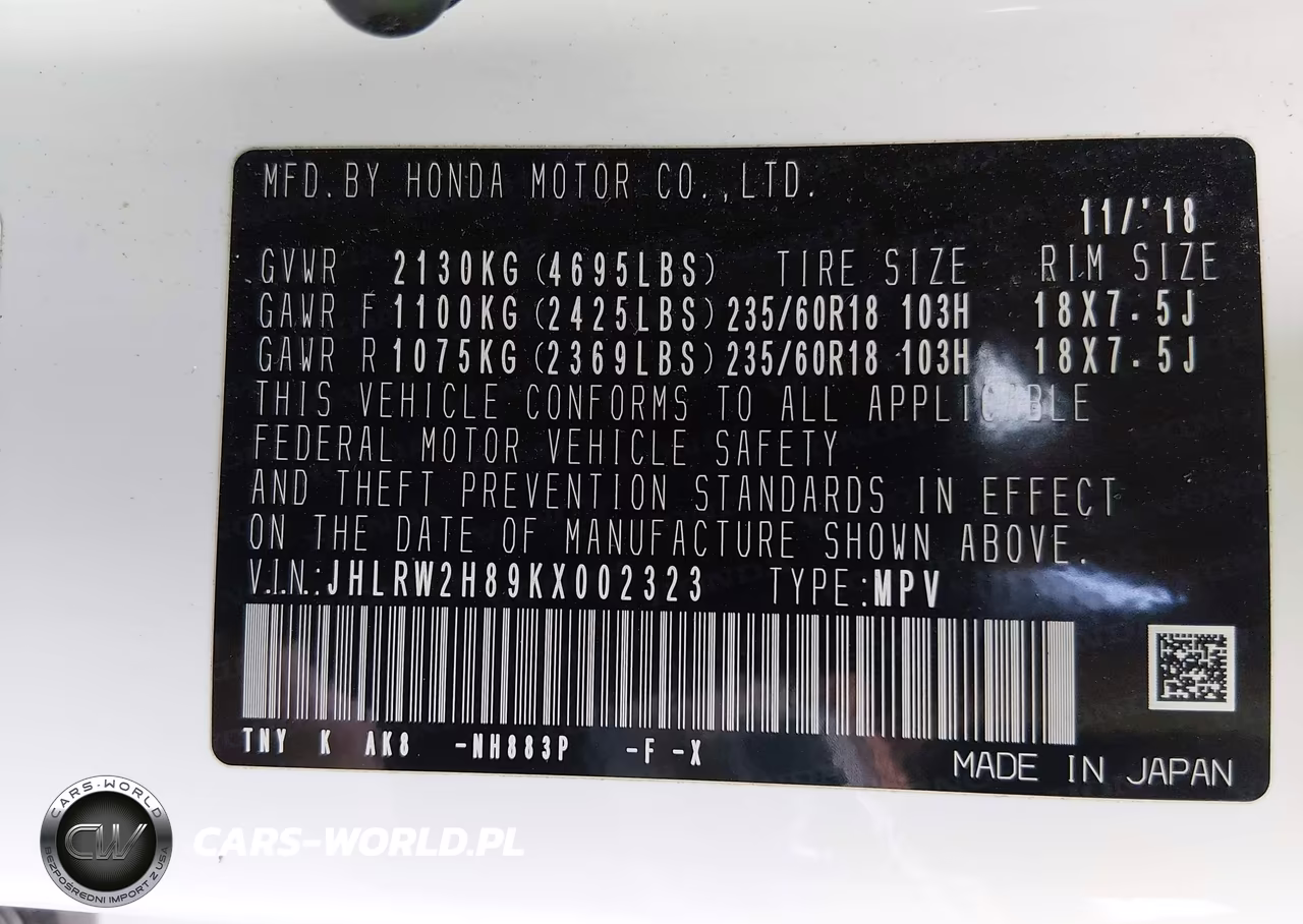 2019 Honda Cr-V Ex-L VIN:JHLRW2H89KX002323 - 9