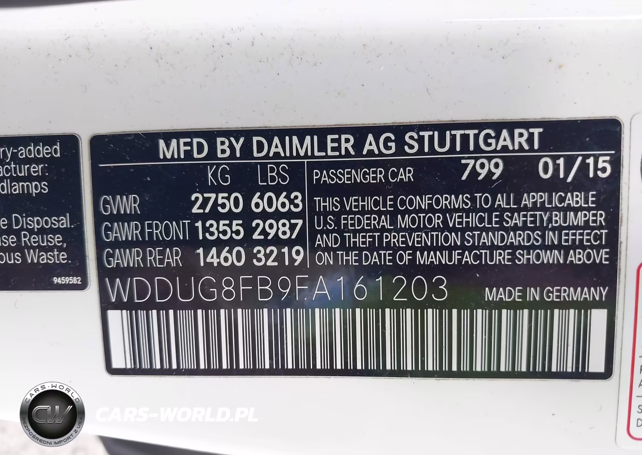2015 Mercedes-Benz S 550 4Matic VIN:WDDUG8FB9FA161203 - 9