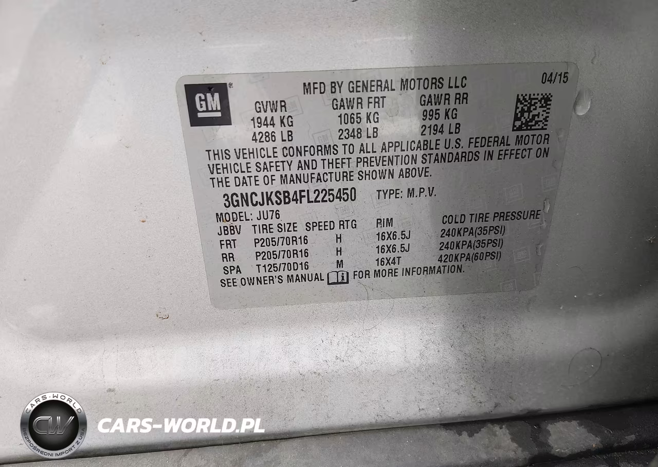 2015 Chevrolet Trax 1Ls VIN:3GNCJKSB4FL225450 - 9
