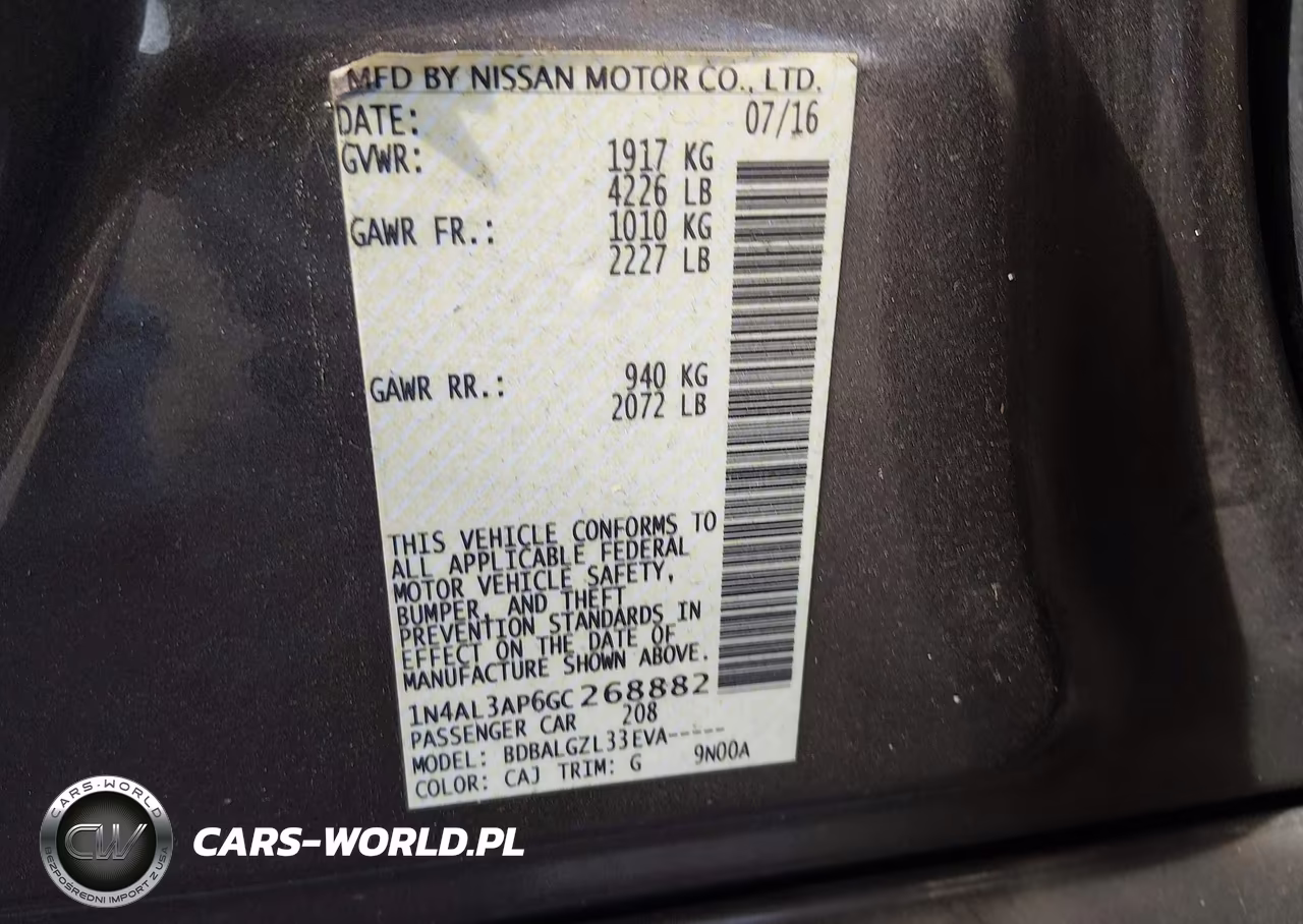 2016 Nissan Altima 2.5 S VIN:1N4AL3AP6GC268882 - 9