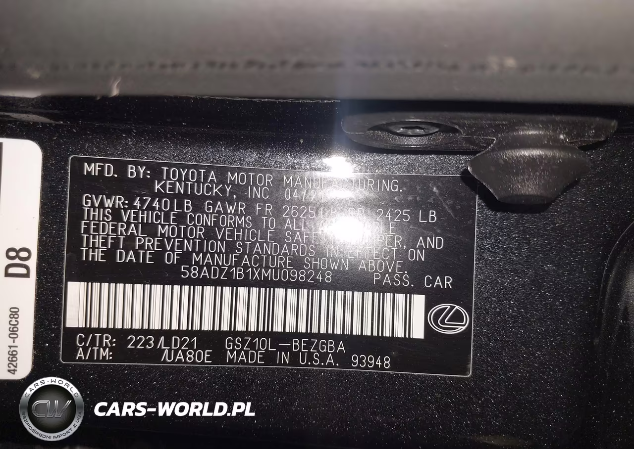 2021 Lexus Es 350 VIN:58ADZ1B1XMU098248 - 9