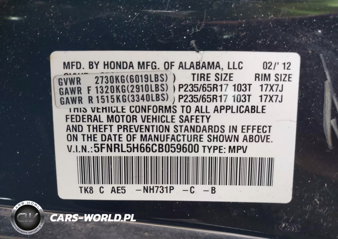 2012 Honda Odyssey Ex-L VIN:5FNRL5H66CB059600 - 9