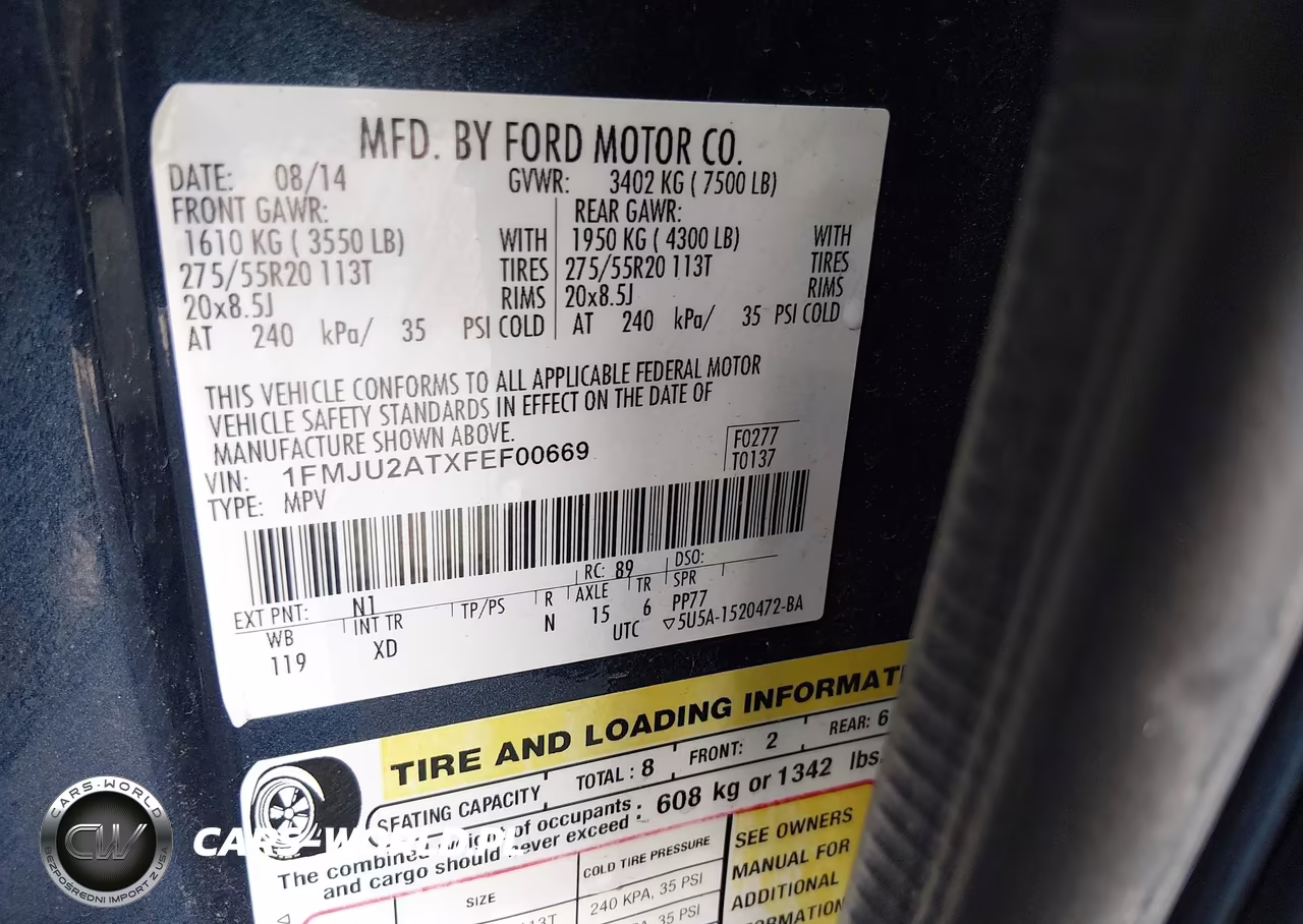 2015 Ford Expedition Limited VIN:1FMJU2ATXFEF00669 - 9