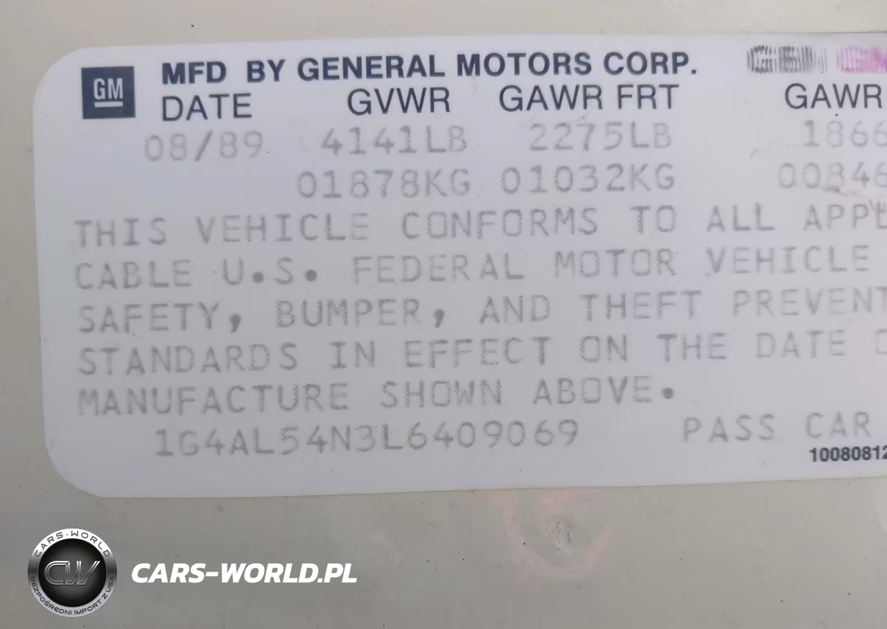 1990 Buick Century Limited VIN:1G4AL54N3L6409069 - 9