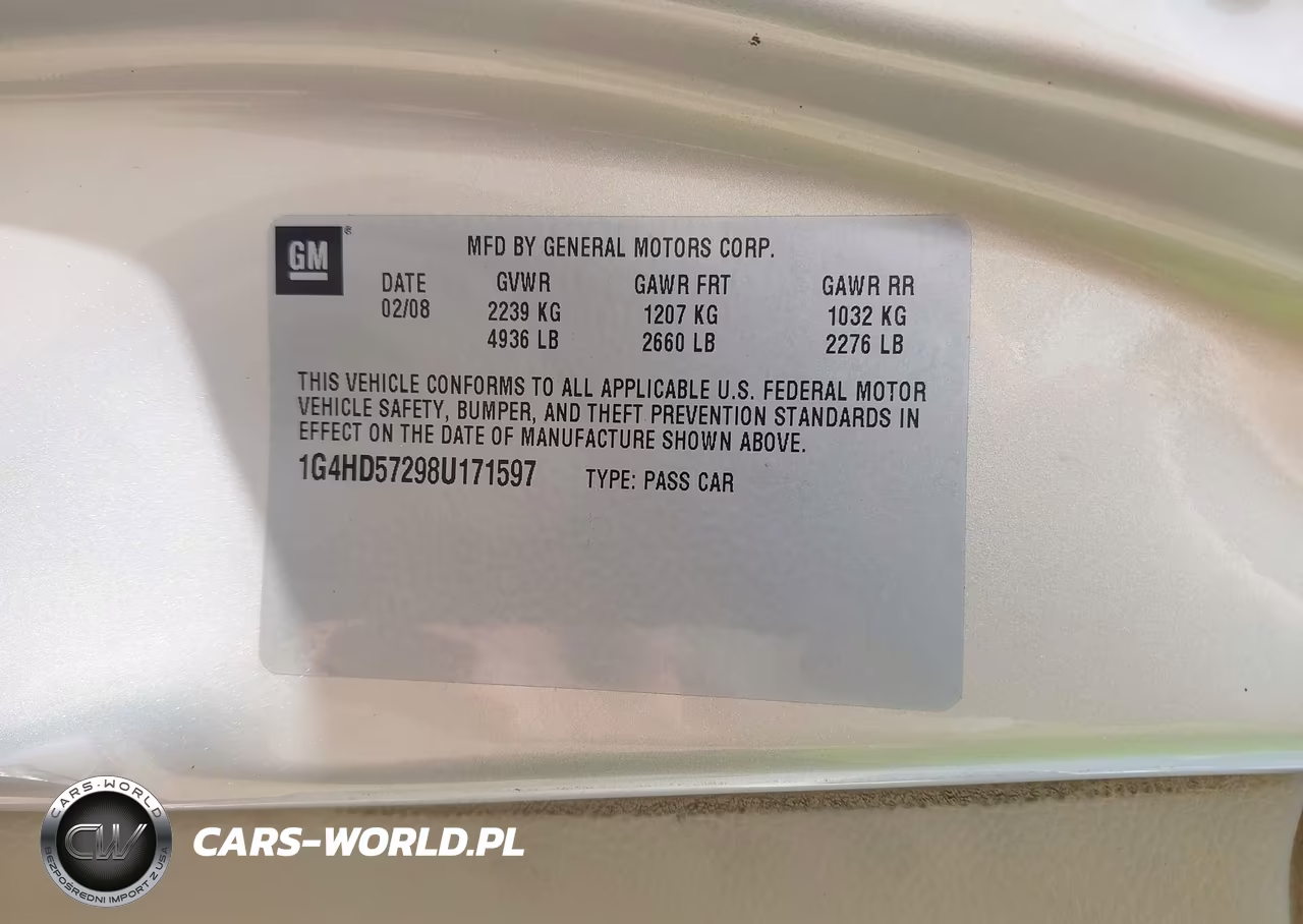 2008 Buick Lucerne Cxl VIN:1G4HD57298U171597 - 9