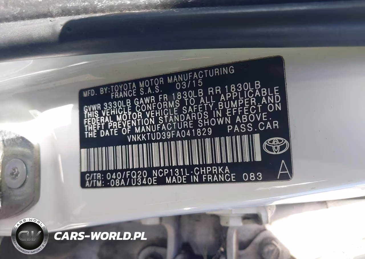 2015 Toyota Yaris L VIN:VNKKTUD39FA041829 - 9
