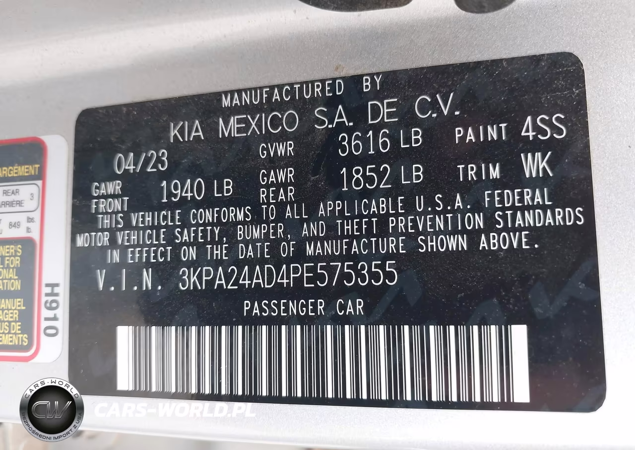 2023 Kia Rio Lx VIN:3KPA24AD4PE575355 - 9