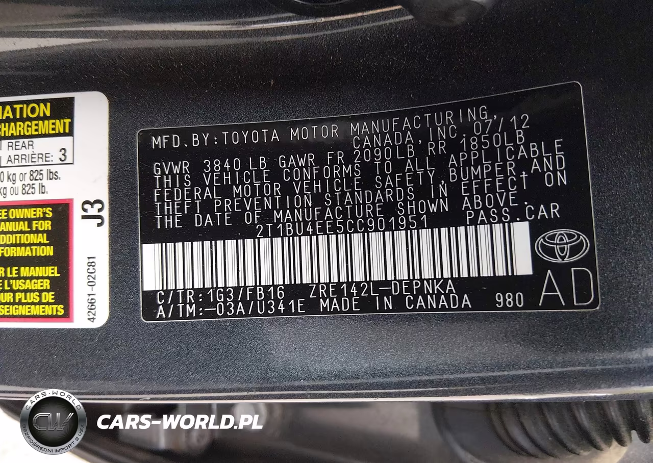 2012 Toyota Corolla Le VIN:2T1BU4EE5CC901951 - 9