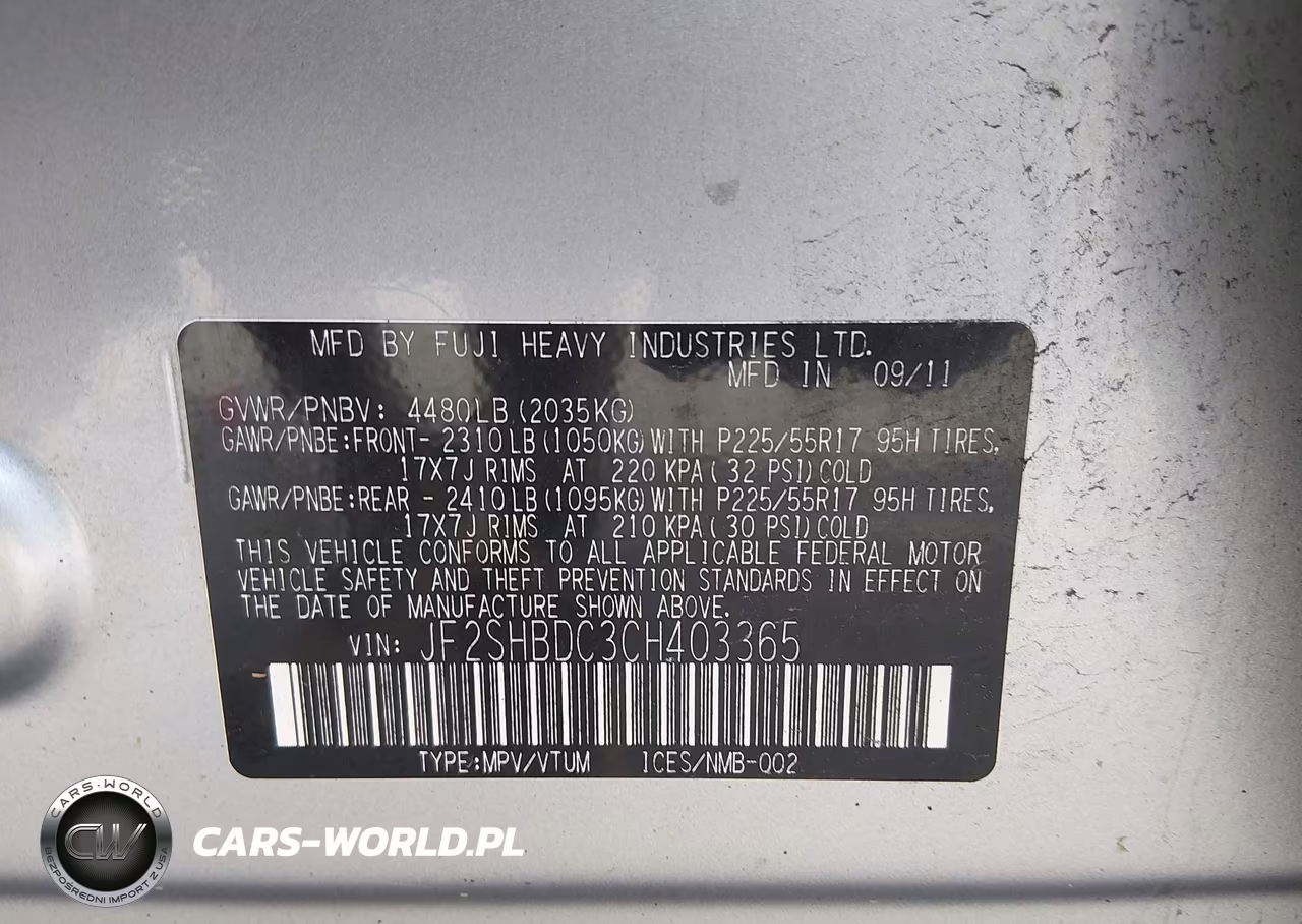 2012 Subaru Forester 2.5X Premium VIN:JF2SHBDC3CH403365 - 9