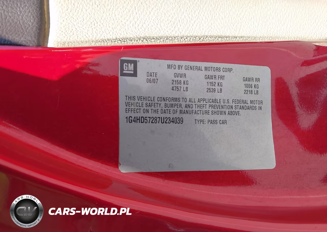 2007 Buick Lucerne Cxl VIN:1G4HD57287U234039 - 9