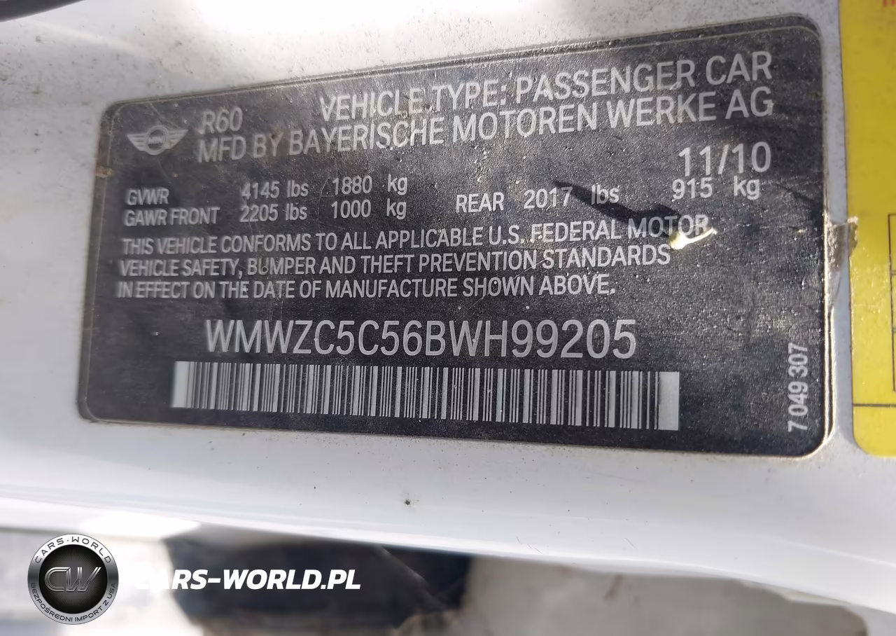 2011 Mini Cooper S Countryman VIN:WMWZC5C56BWH99205 - 9