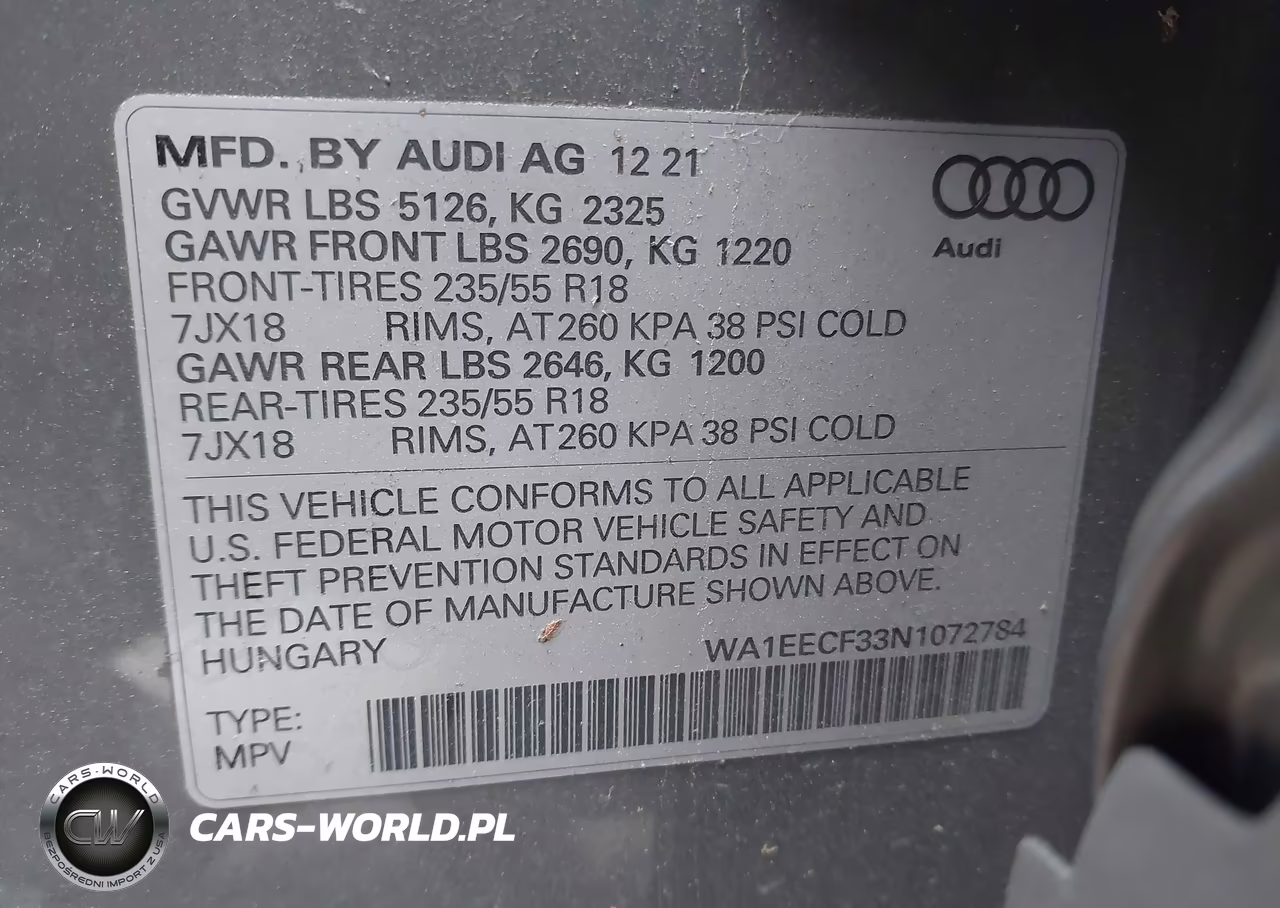 2022 Audi Q3 Premium Plus 45 Tfsi S Line Quattro Tiptronic VIN:WA1EECF33N1072784 - 9