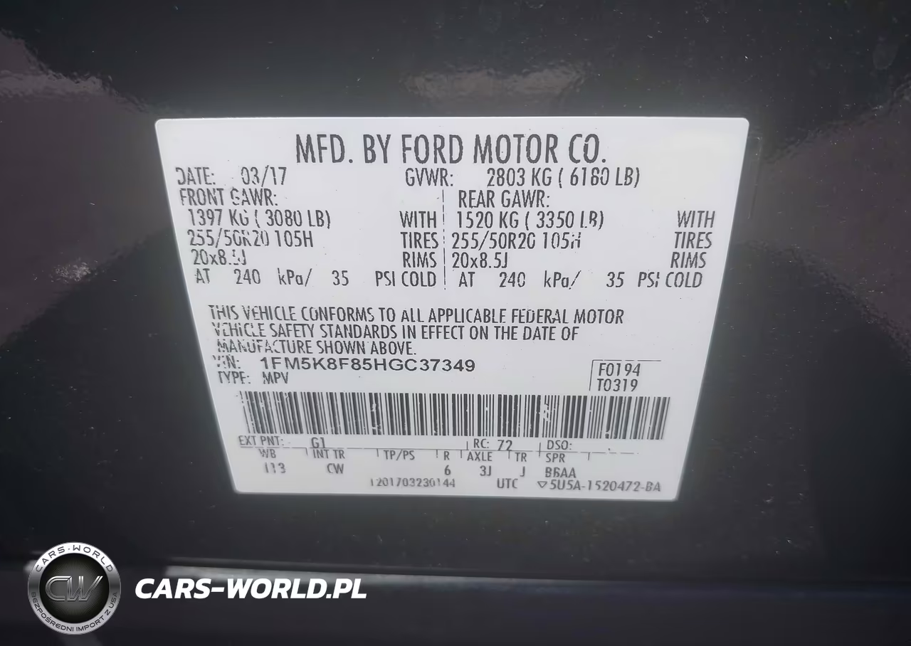 2017 Ford Explorer Limited VIN:1FM5K8F85HGC37349 - 9