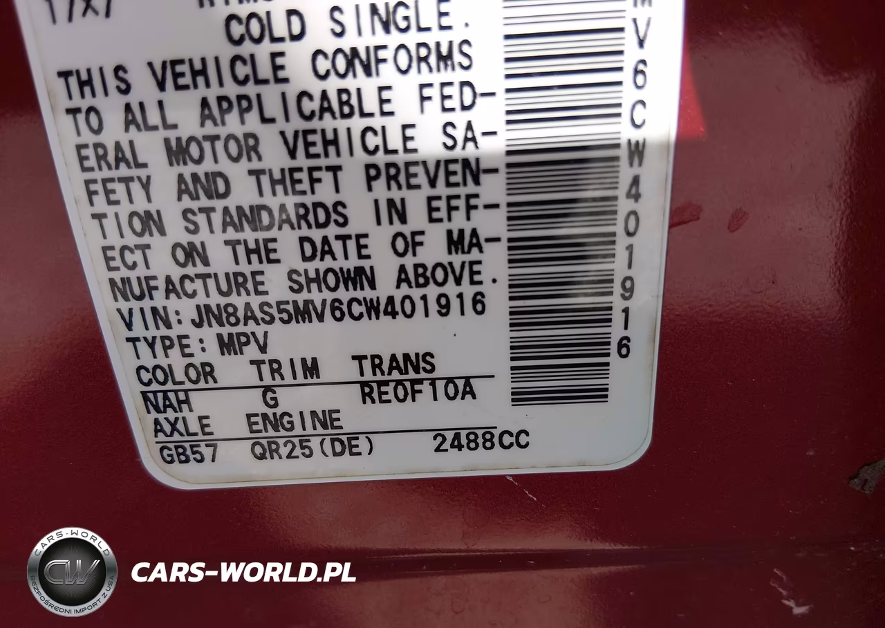 2012 Nissan Rogue Sv VIN:JN8AS5MV6CW401916 - 9