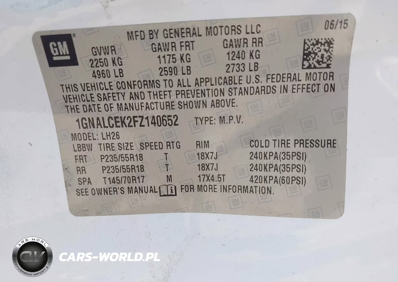 2015 Chevrolet Equinox 2Lt VIN:1GNALCEK2FZ140652 - 9