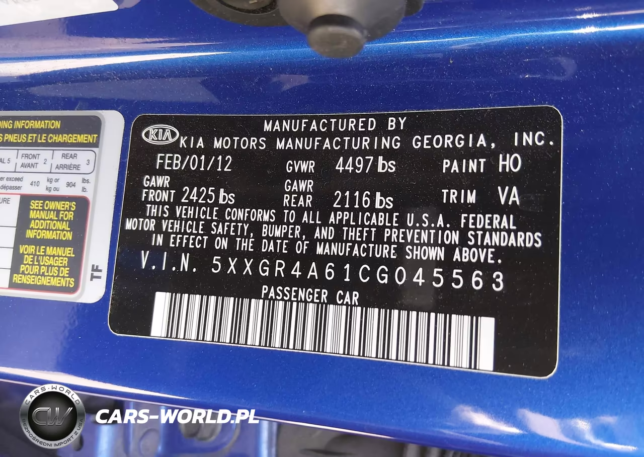 2012 Kia Optima Sx VIN:5XXGR4A61CG045563 - 9