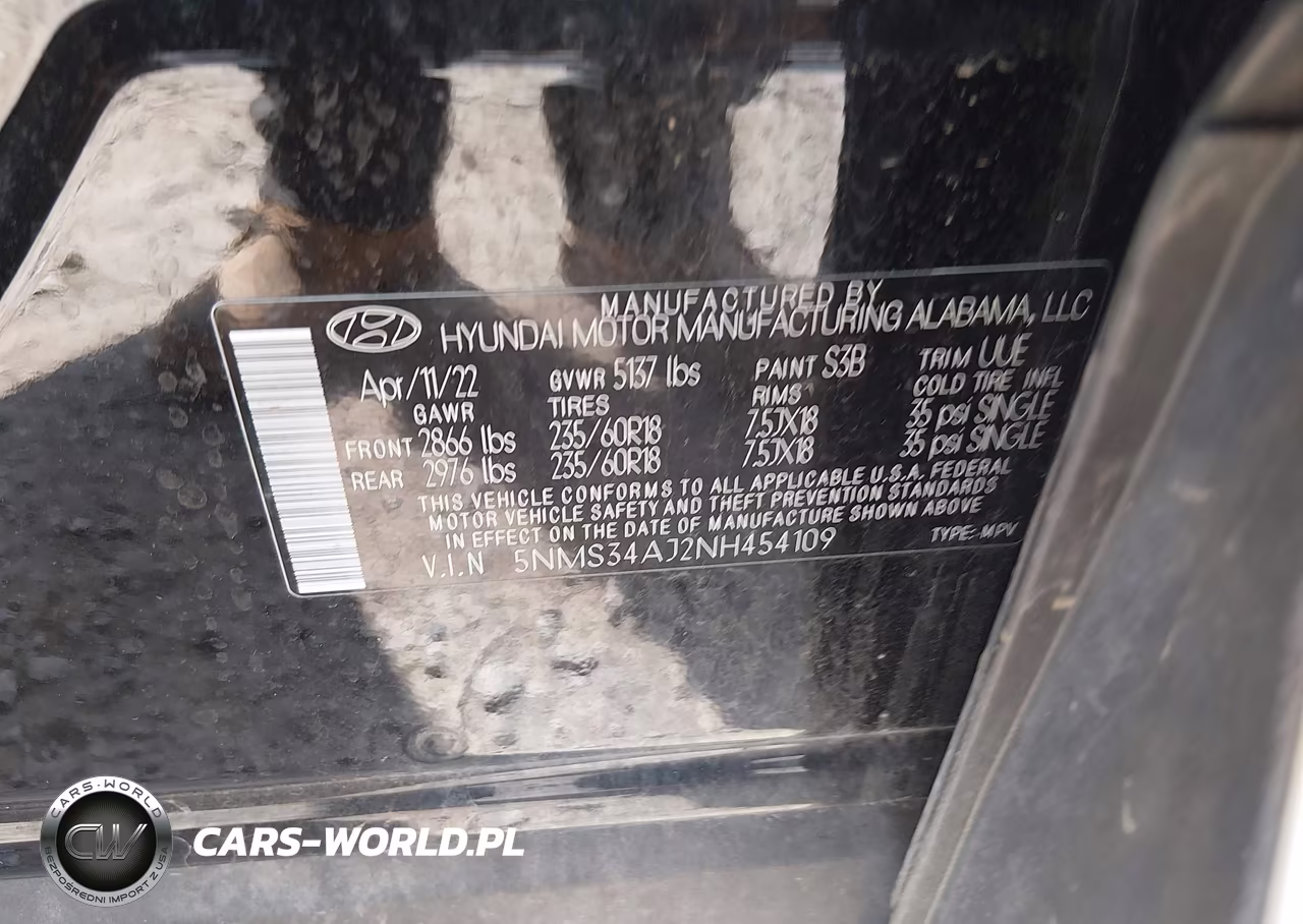 2022 Hyundai Santa Fe Sel VIN:5NMS34AJ2NH454109 - 9