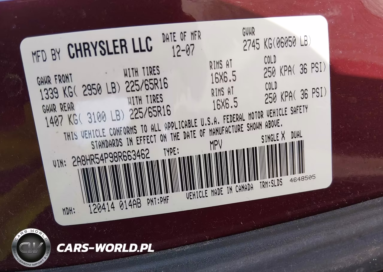 2008 Chrysler Town & Country Touring VIN:2A8HR54P98R663462 - 9