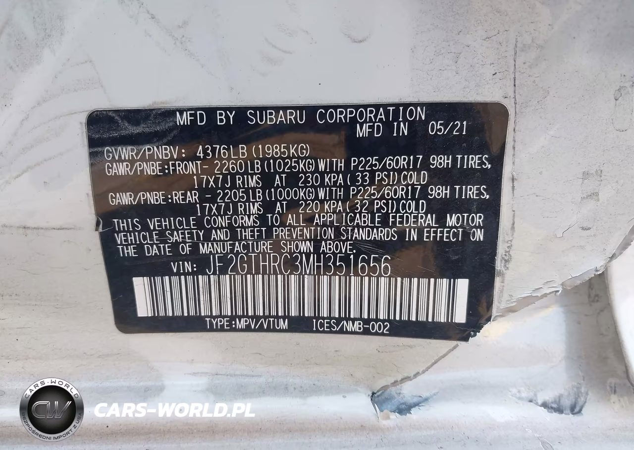 2021 Subaru Crosstrek Sport VIN:JF2GTHRC3MH351656 - 9