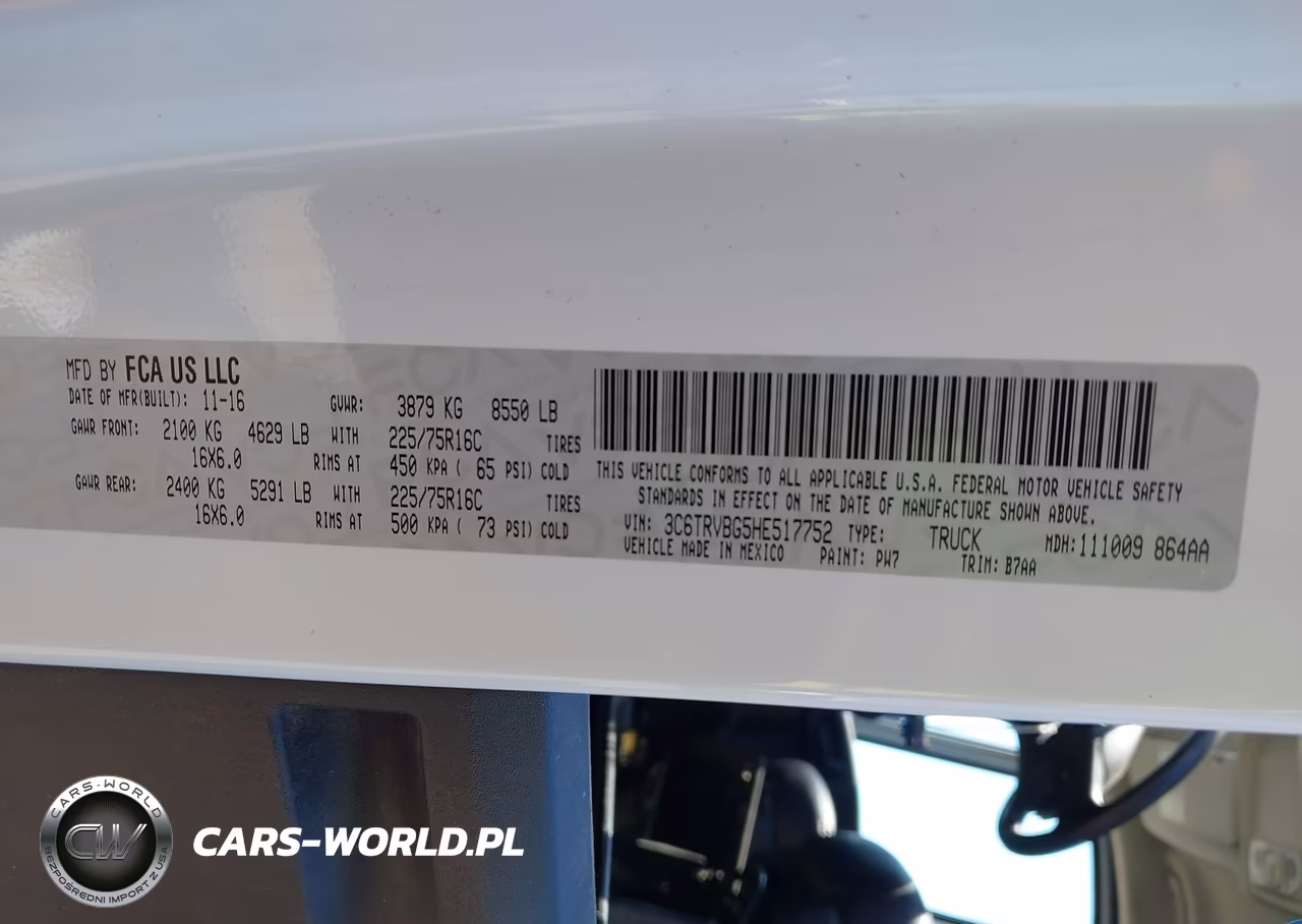 2017 Ram Promaster 1500 High Roof 136 Wb VIN:3C6TRVBG5HE517752 - 9
