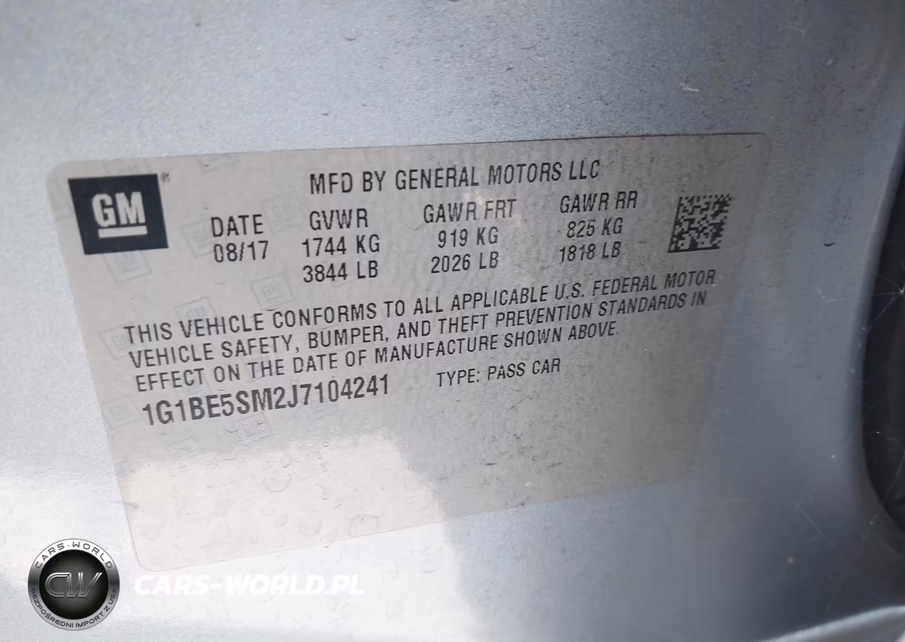 2018 Chevrolet Cruze Lt Auto VIN:1G1BE5SM2J7104241 - 9