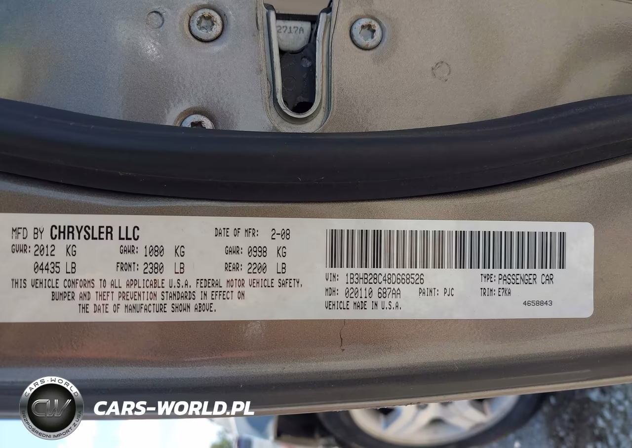 2008 Dodge Caliber Se VIN:1B3HB28C48D668526 - 9