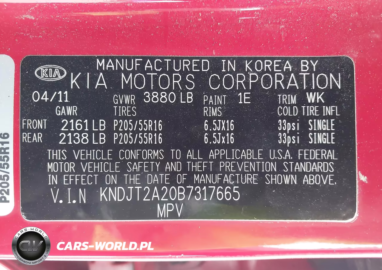 2011 Kia Soul + VIN:KNDJT2A20B7317665 - 9