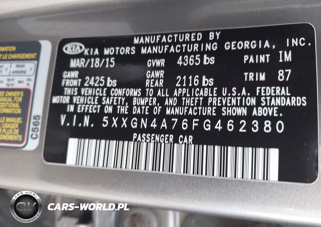 2015 Kia Optima Ex VIN:5XXGN4A76FG462380 - 9