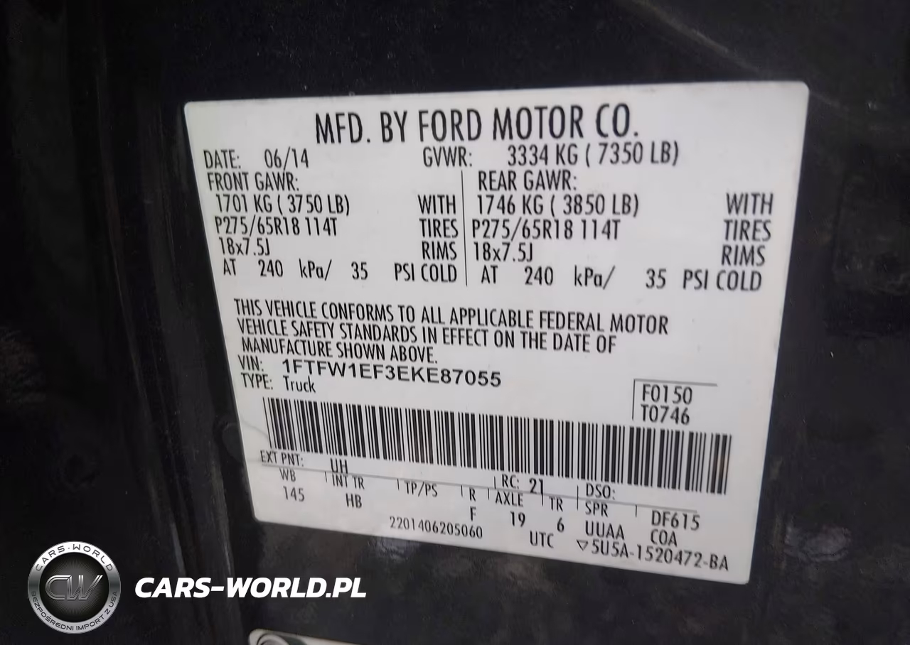 2014 Ford F-150 Lariat VIN:1FTFW1EF3EKE87055 - 9