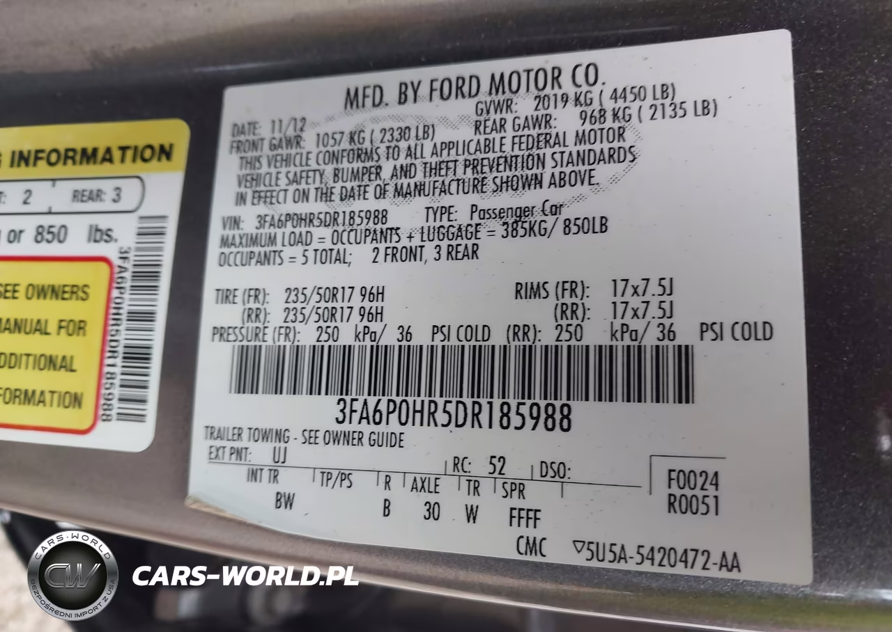 2013 Ford Fusion Se VIN:3FA6P0HR5DR185988 - 9