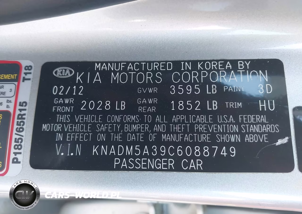 2012 Kia Rio5 Lx VIN:KNADM5A39C6088749 - 9