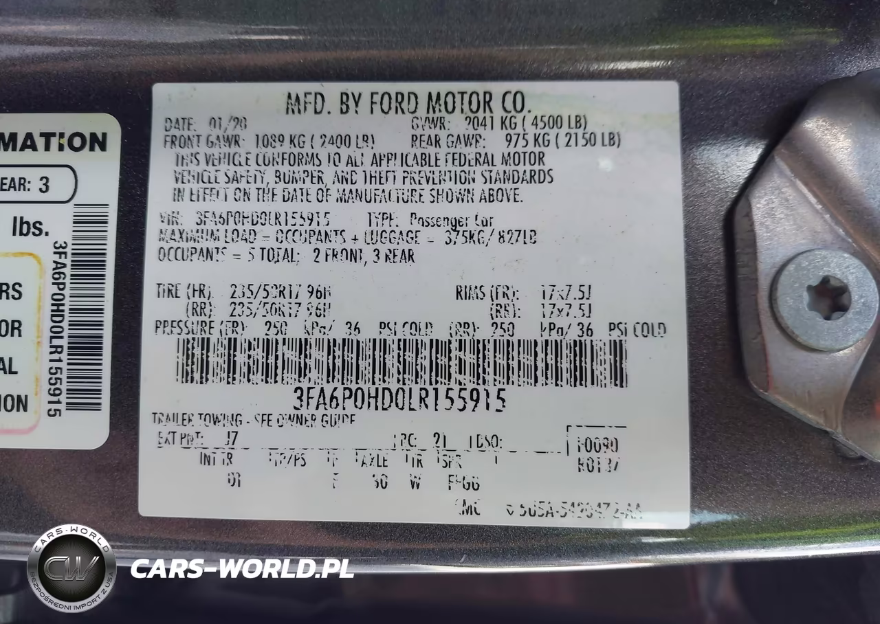 2020 Ford Fusion Se VIN:3FA6P0HD0LR155915 - 9