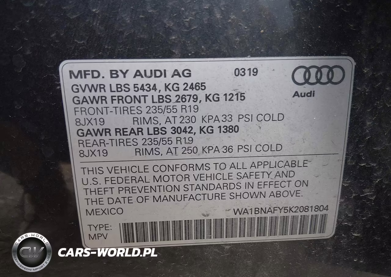 2019 Audi Q5 45 Premium VIN:WA1BNAFY5K2081804 - 9