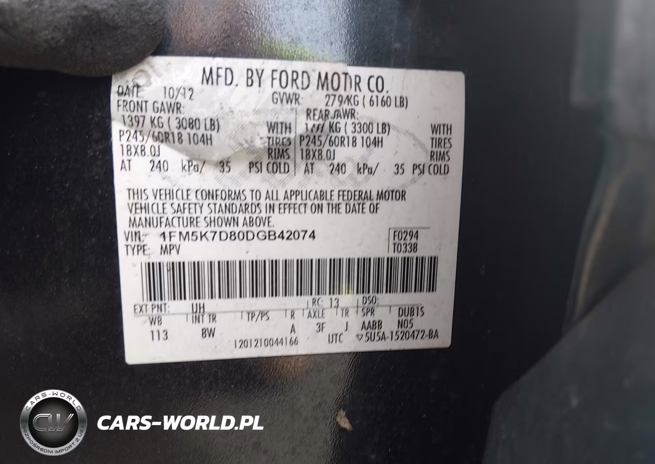 2013 FORD EXPLORER XLT VIN:1FM5K7D80DGB42074 - 9