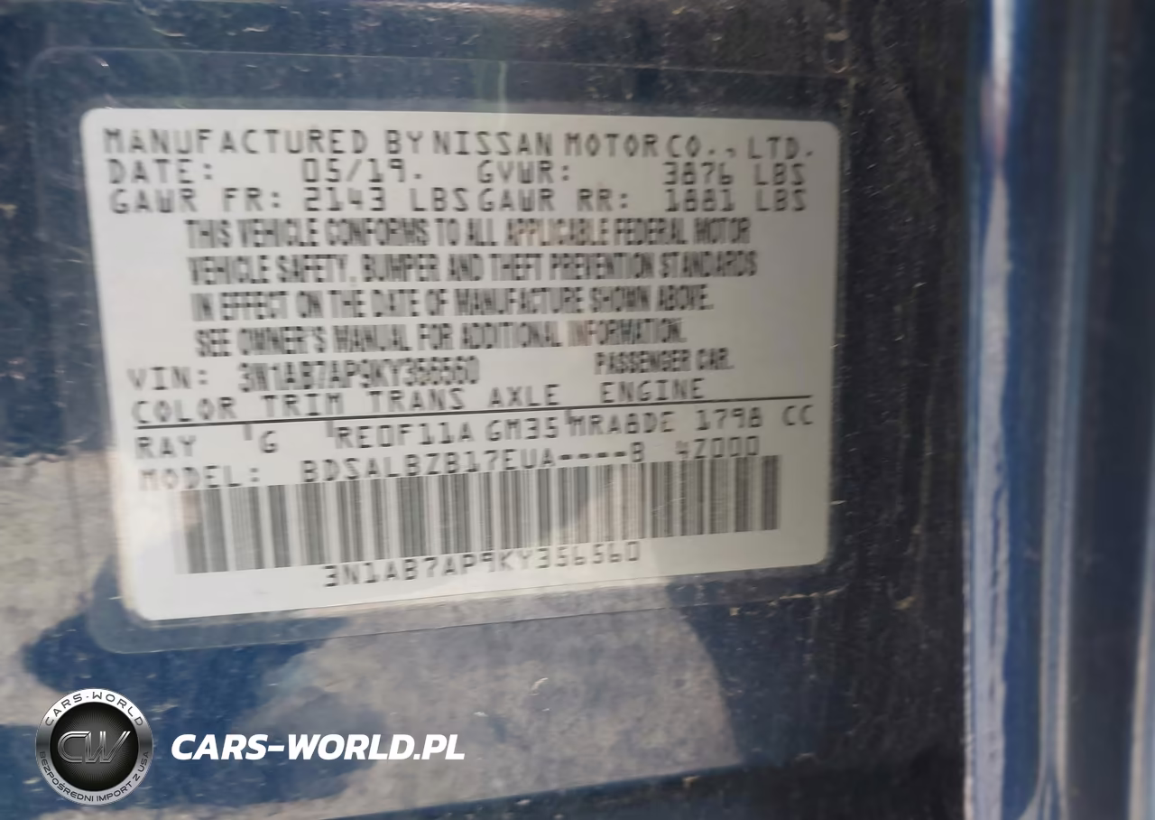 2019 Nissan Sentra S VIN:3N1AB7AP9KY356560 - 9