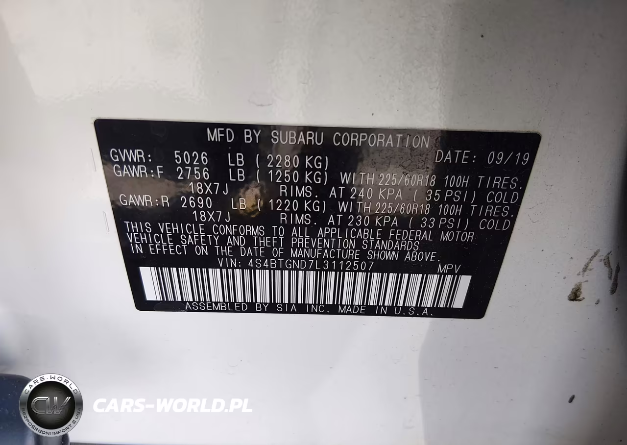 2020 Subaru Outback Limited Xt VIN:4S4BTGND7L3112507 - 9