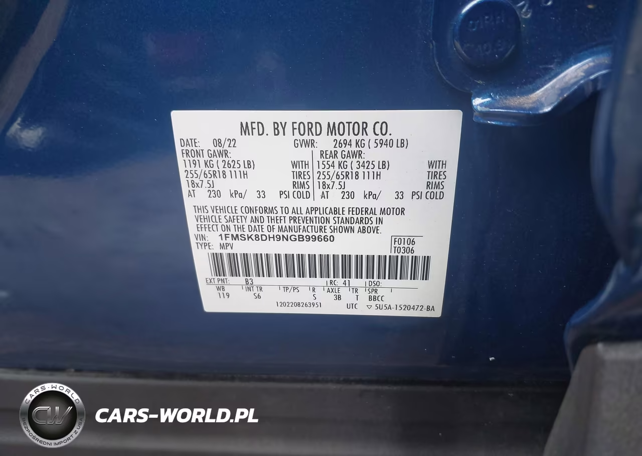 2022 Ford Explorer Xlt VIN:1FMSK8DH9NGB99660 - 9