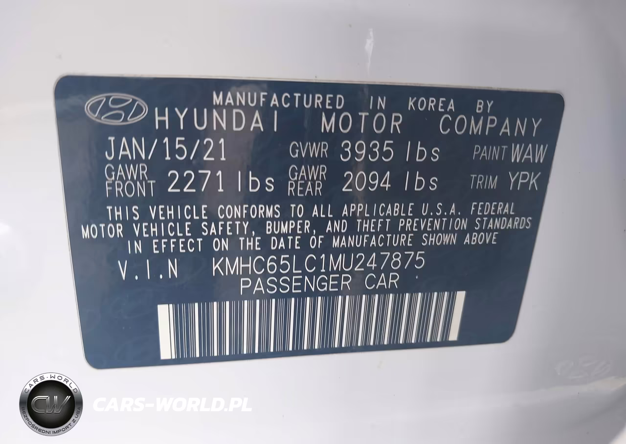 2021 Hyundai Ioniq Hybrid Blue VIN:KMHC65LC1MU247875 - 9