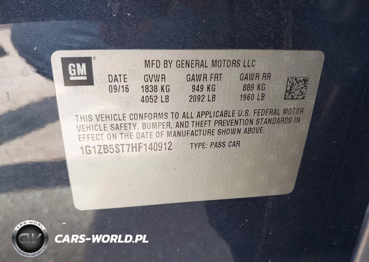 2017 Chevrolet Malibu Ls VIN:1G1ZB5ST7HF140912 - 9