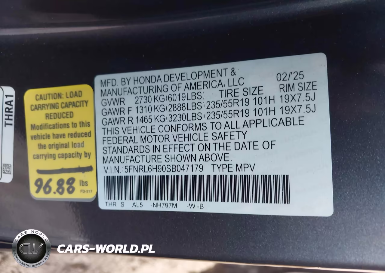 2025 Honda Odyssey Elite VIN:5FNRL6H90SB047179 - 9