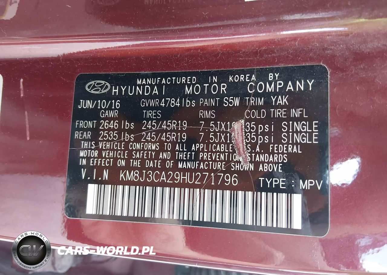 2017 Hyundai Tucson Sport VIN:KM8J3CA29HU271796 - 9