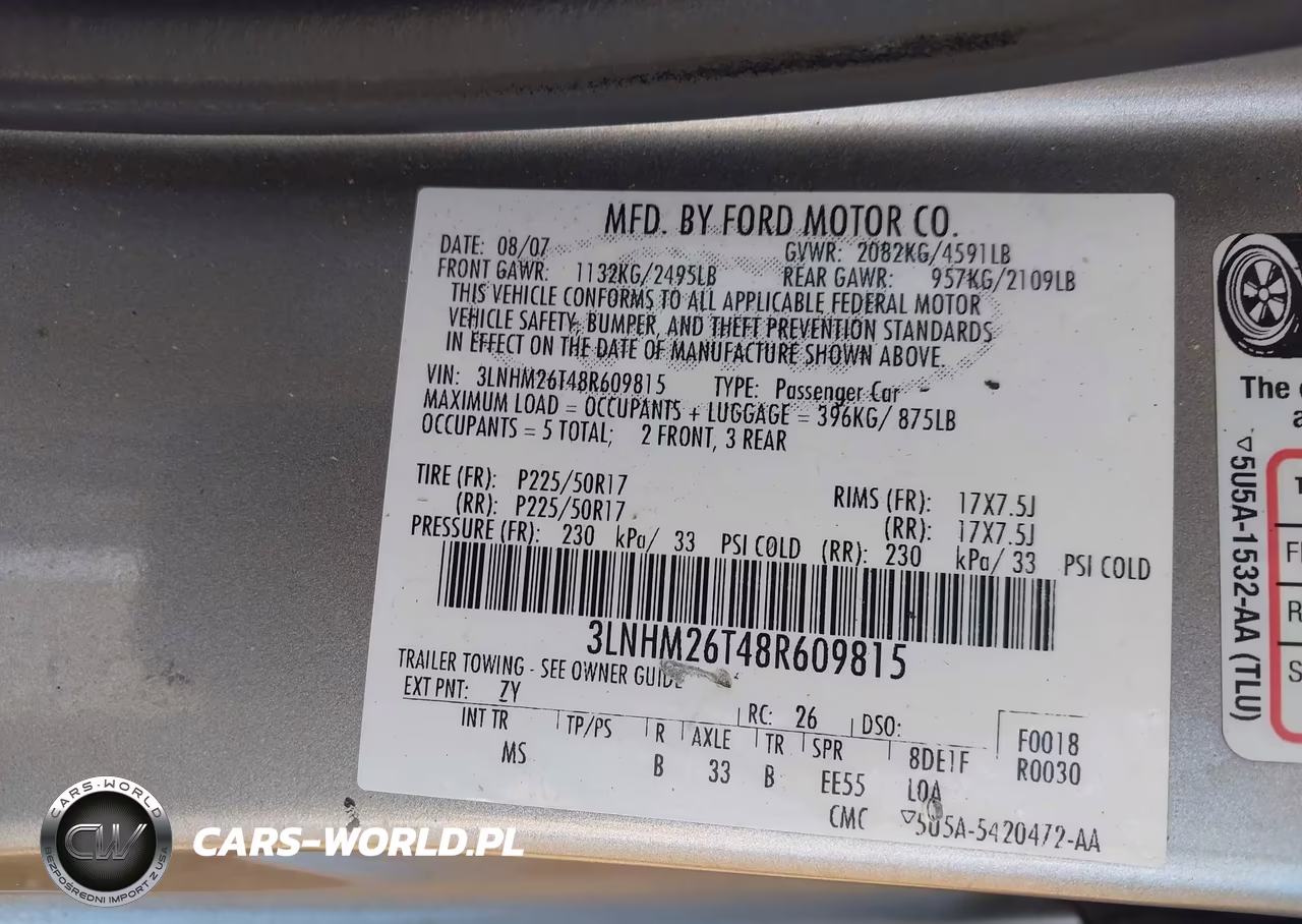 2008 Lincoln Mkz VIN:3LNHM26T48R609815 - 9