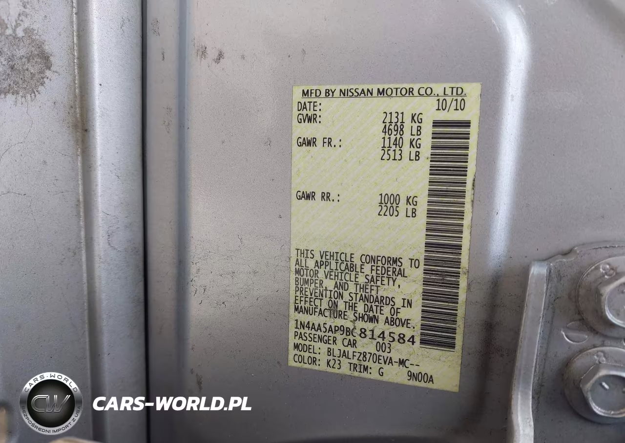 2011 Nissan Maxima 3.5 Sv VIN:1N4AA5AP9BC814584 - 9