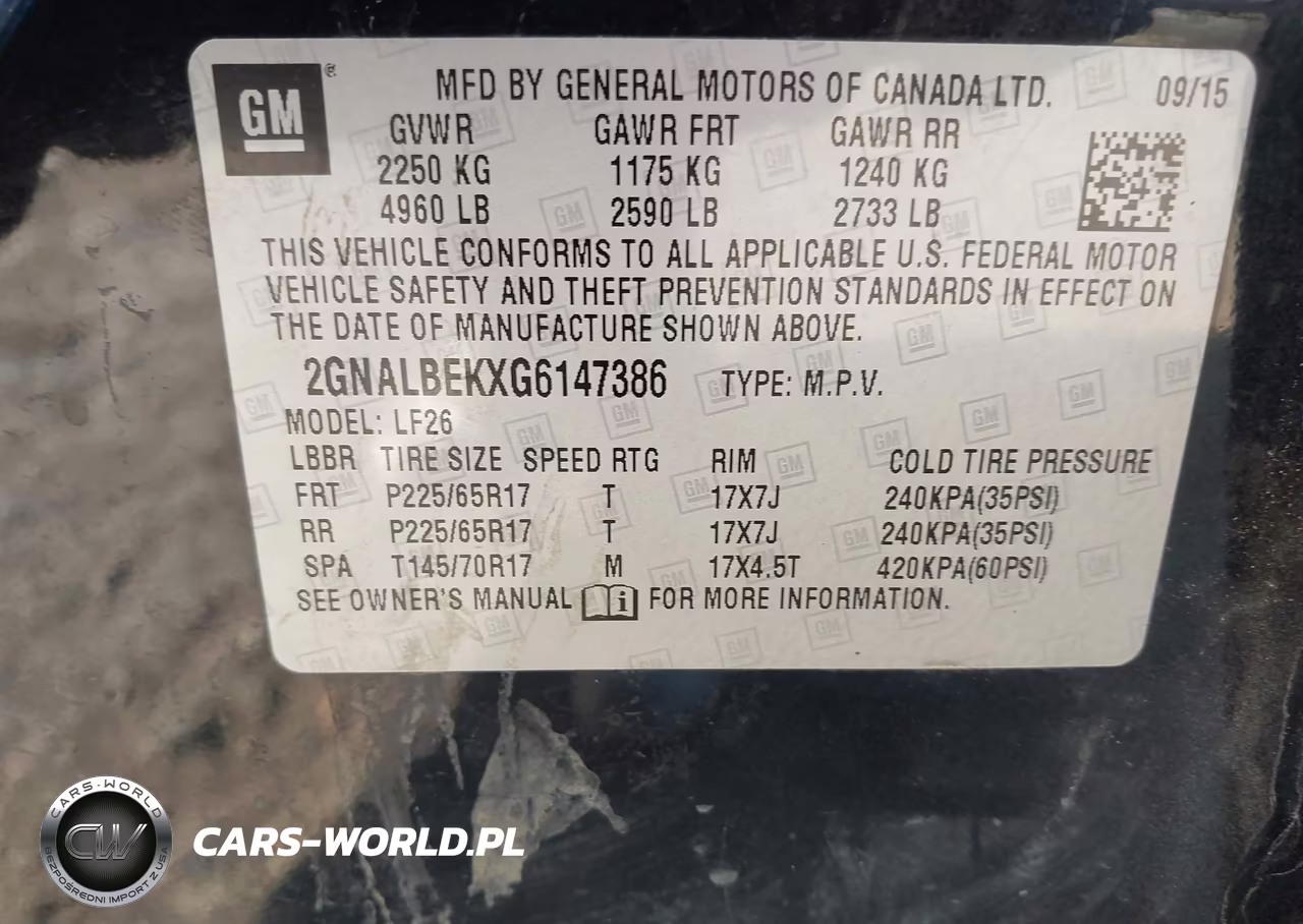 2016 Chevrolet Equinox Ls VIN:2GNALBEKXG6147386 - 9