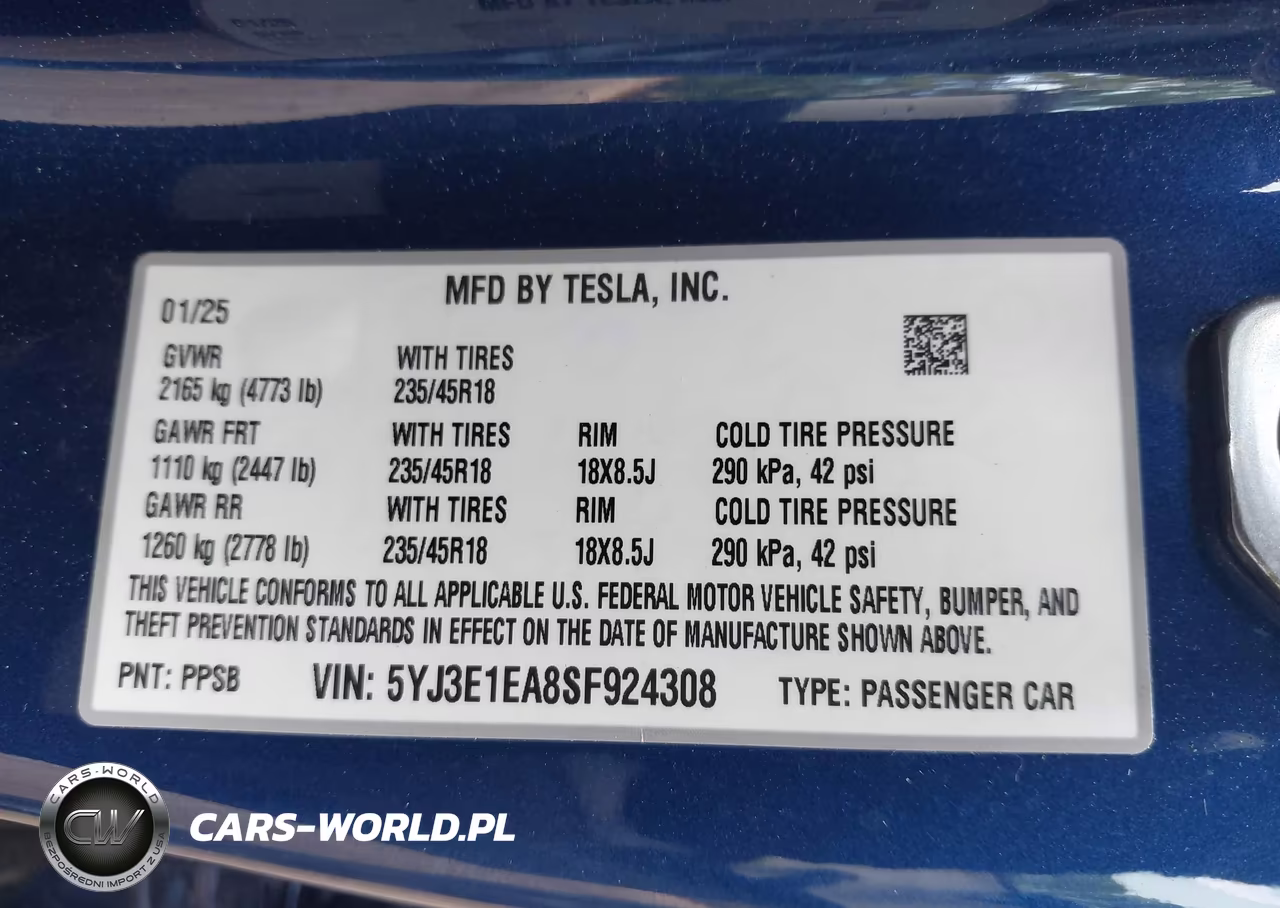 2025 Tesla Model 3 Long Range Rear-Wheel Drive-Standard Rear-Wheel Drive VIN:5YJ3E1EA8SF924308 - 9