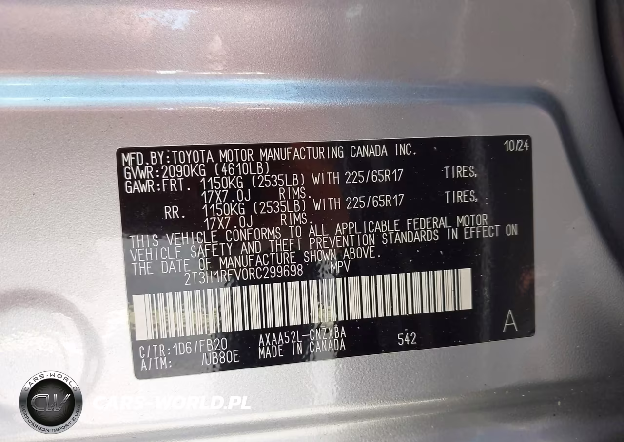 2024 Toyota Rav4 Le VIN:2T3H1RFV0RC299698 - 9
