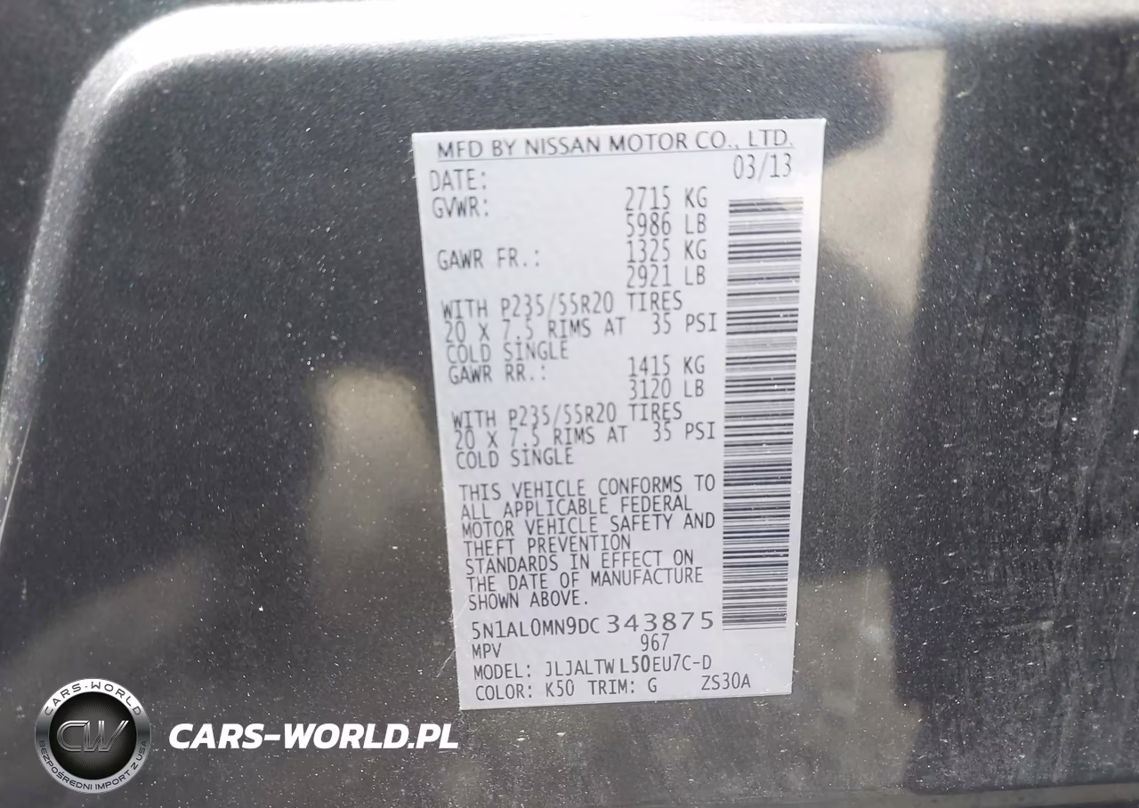 2013 Infiniti Jx35 VIN:5N1AL0MN9DC343875 - 9