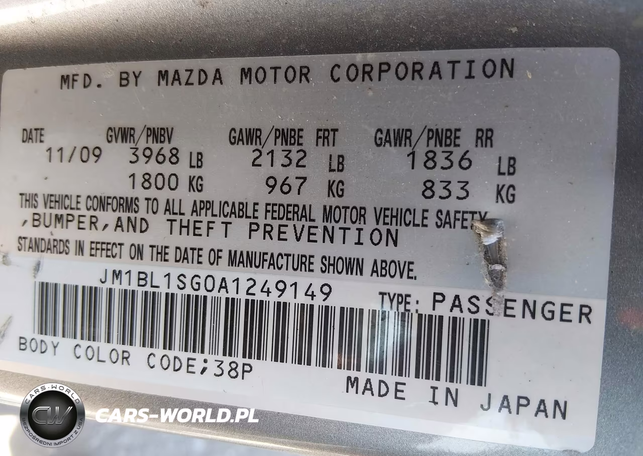 2010 Mazda Mazda3 I Touring VIN:JM1BL1SG0A1249149 - 9
