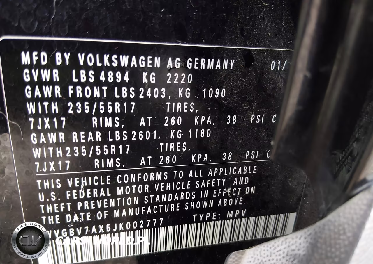 2018 Volkswagen Tiguan Limited 2.0T VIN:WVGBV7AX5JK002777 - 9